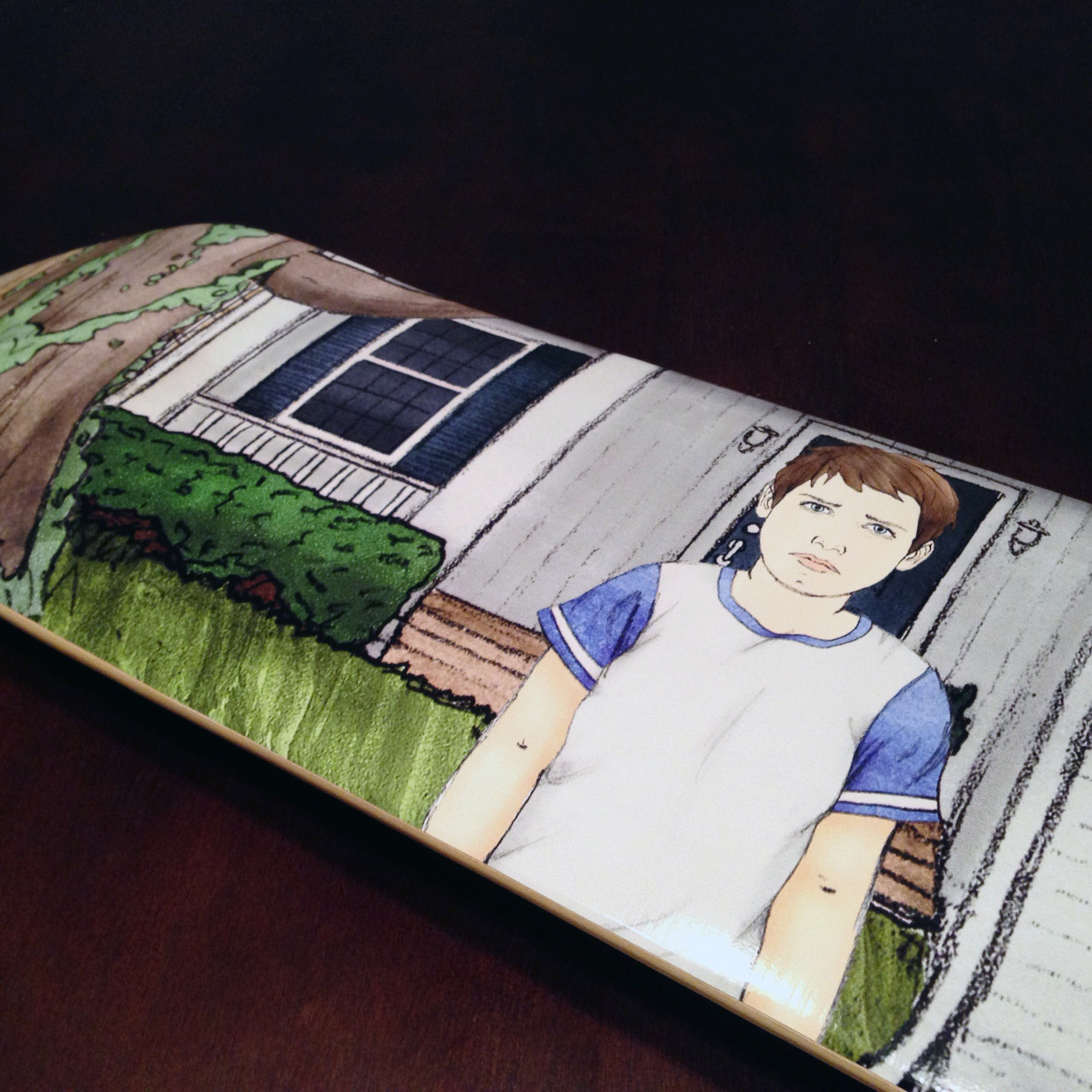 Illustration of boy on skateboard graphic