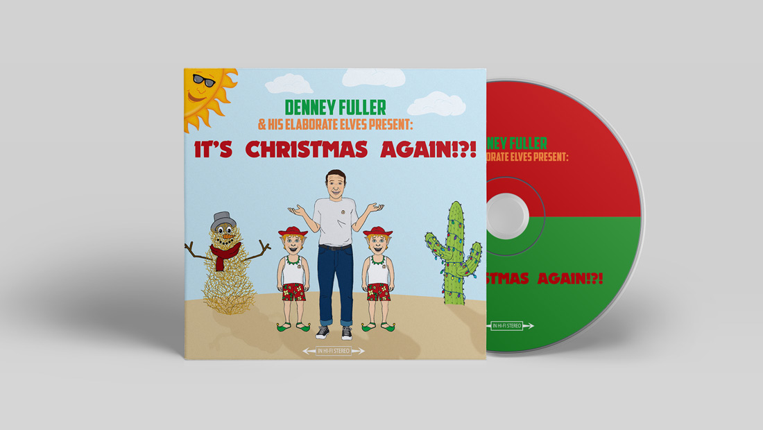 Dennis Fuller and two elves - It's Christmas Again album