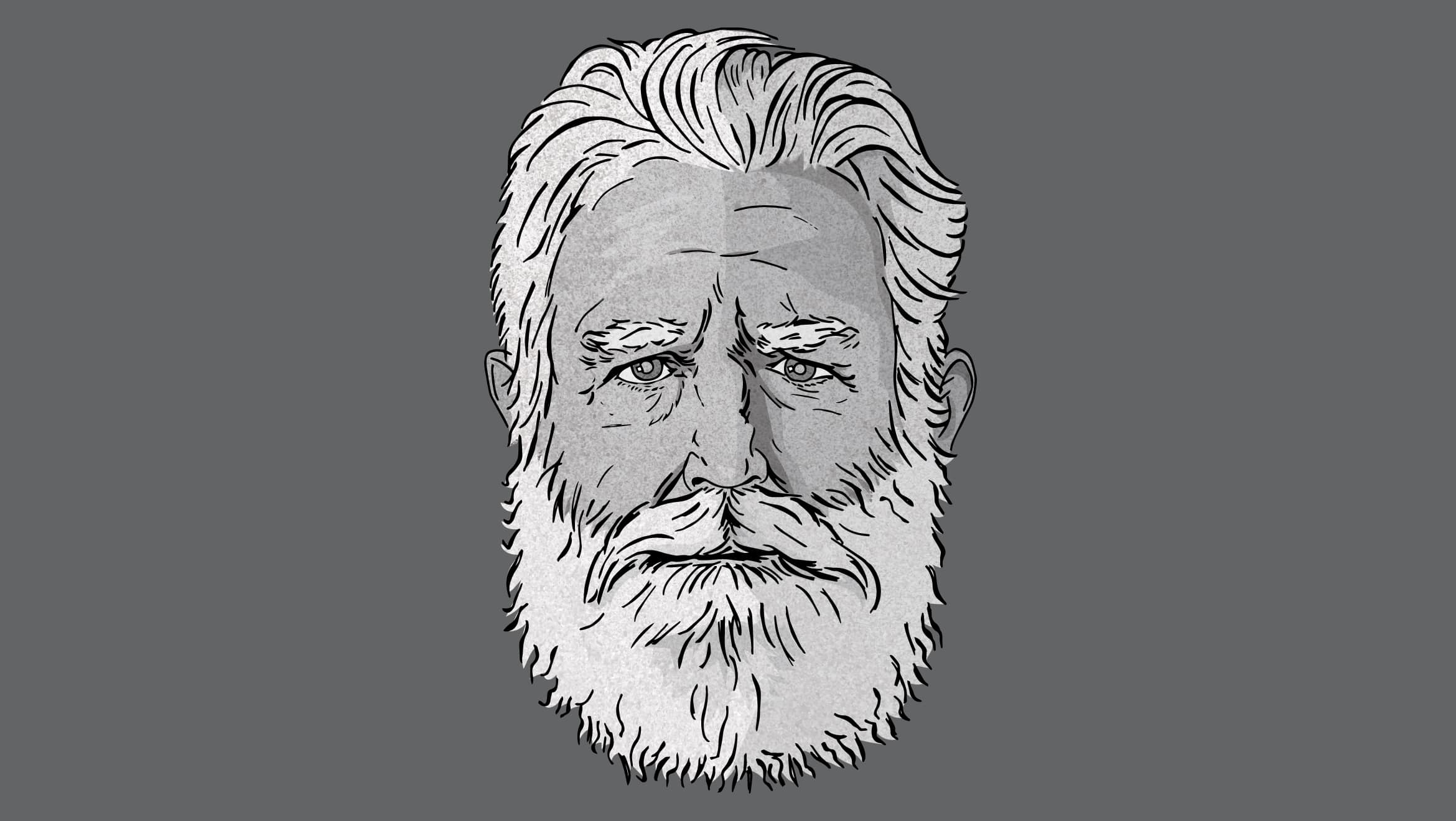illustration of face of older man